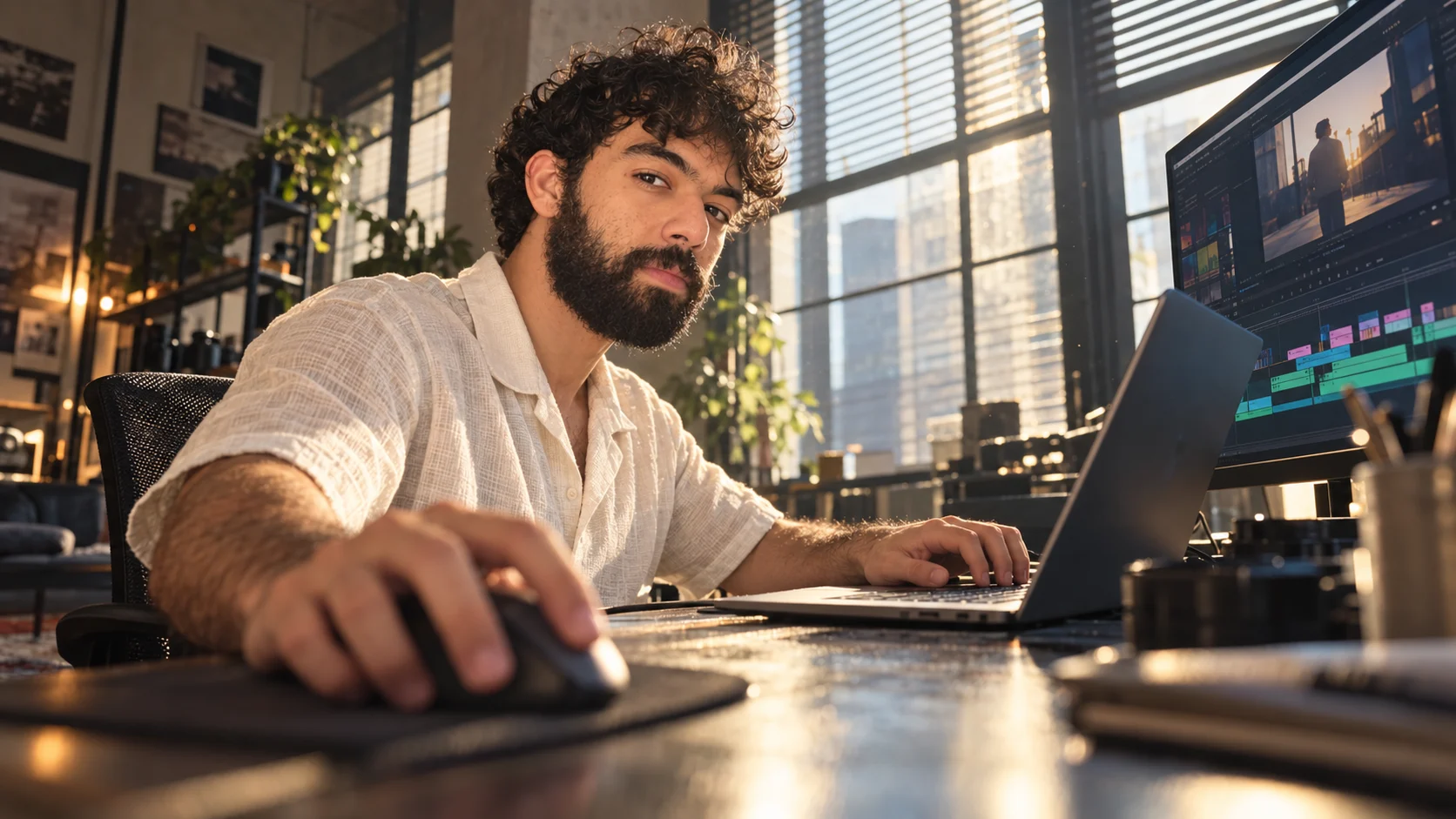 Mostafa Eid at his editing desk